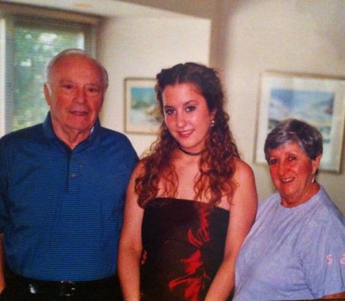 Papa Arthur, Grandma Dorothy and me at my high school graduation, circa 2002 (if you couldn't already tell from my choker). 